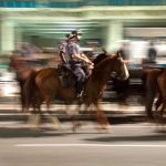 Cena Cavalaria da PM ocupa parte da Avenida Paulista, São Paulo, no dia 11 de junho