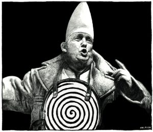 "Ubu Trump", 2017, de Mr. Fish, referido por Hal Foster em seu novo livro. Foto: Mr. Fish / Reprodução de "O que vem depois da farsa?".