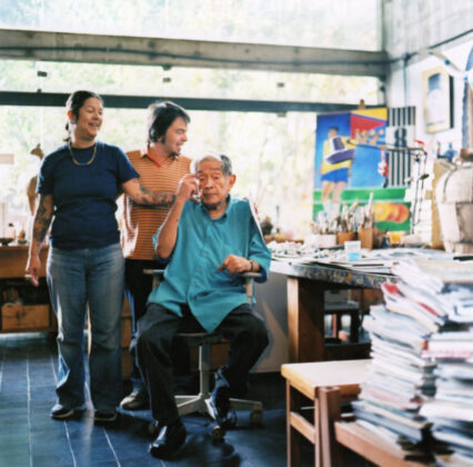 Mariana Martins, Baixo Ribeiro e Aldemir Martins, 1998. Foto: Umberto Mateus