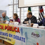 Representantes de fóruns, sindicatos e coletivos de artistas, durante audiência pública na Assembleia Legislativa