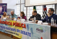 Representantes de fóruns, sindicatos e coletivos de artistas, durante audiência pública na Assembleia Legislativa