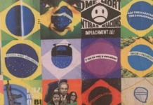 Detalhe do painel da artista Marilia Scarabello, na exposição "O Grito!". Foto: Reprodução